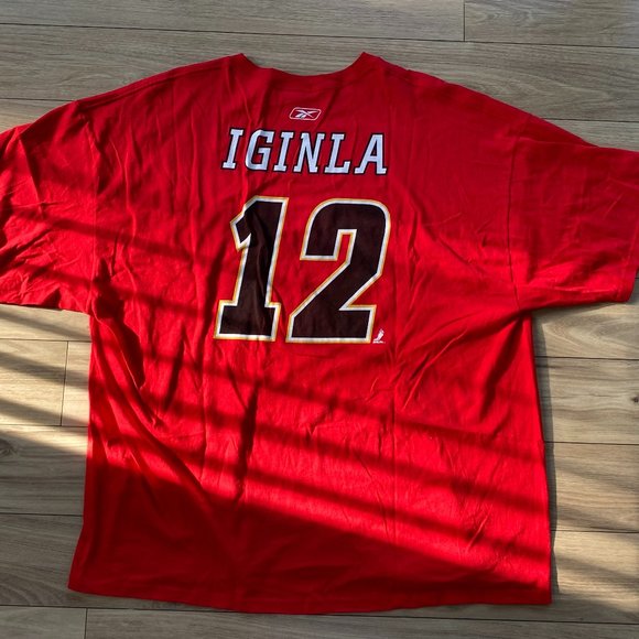 Calgary Flames Jerome Iginla #12 Shirt (XXL) and One Size Fits All Hat - Picture 2 of 4